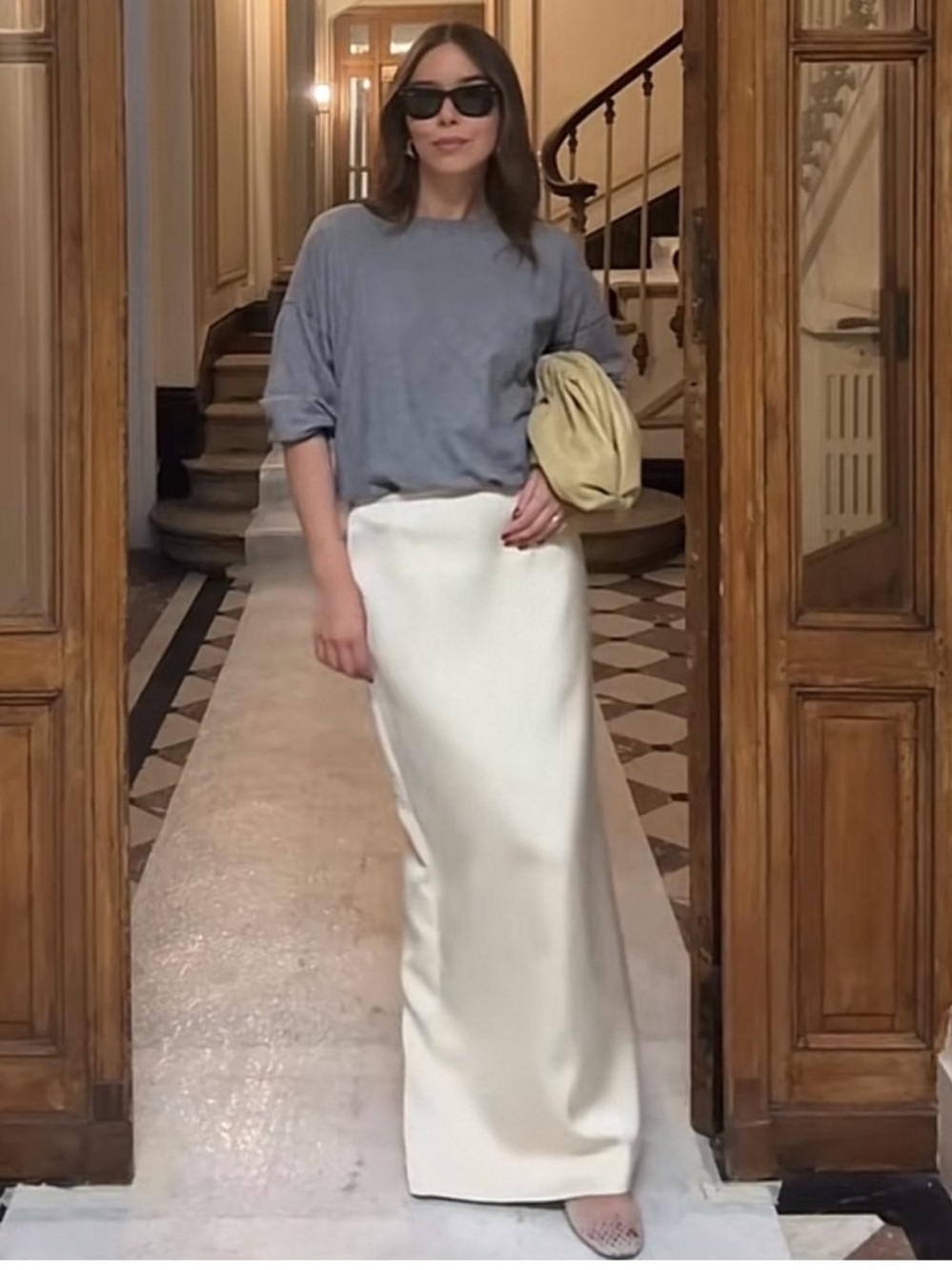 ZARA ZW COLLECTION SATIN PENCIL SKIRT